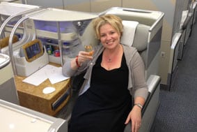 Me in my Emirates seat Emirates seat