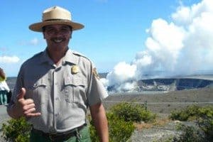 Park ranger Charles Wilson @ the steaming vent