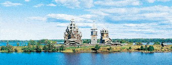 Svir river A view of the Kizhi Pogost, a wooden architecture in Kizhi Island, which can be seen along the Svir River during a river cruise.