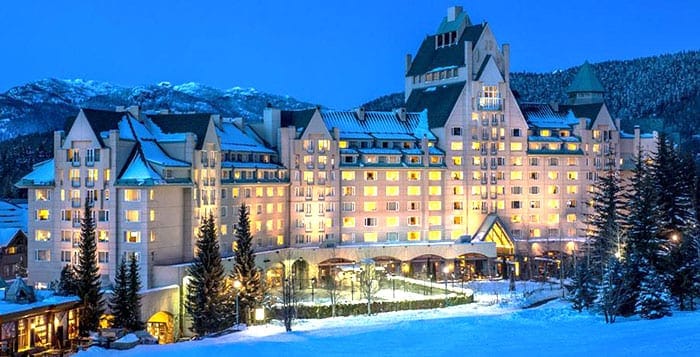 Fairmont Whistler in snow