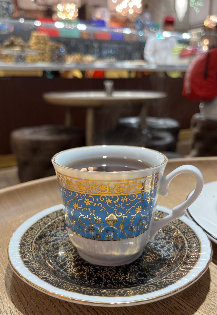 Cup of tea in a cafe in the Grand Bazaar