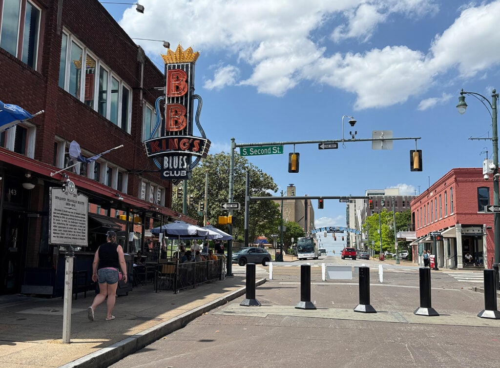Beale Street with bollards