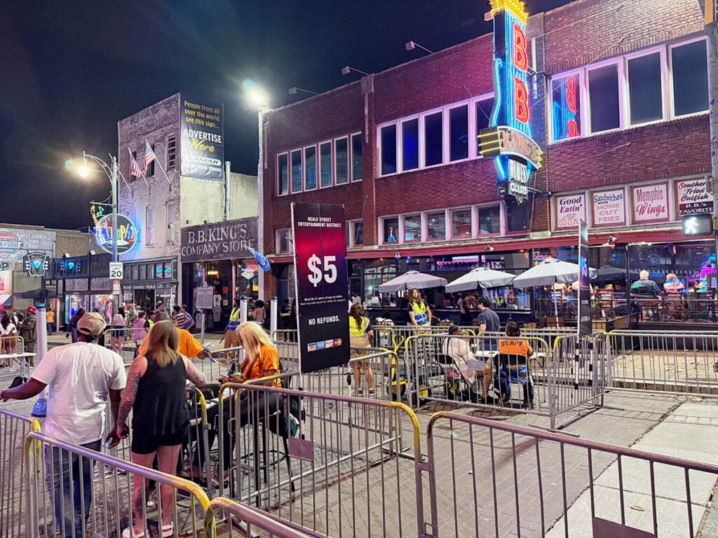 Security screening on Beale Street