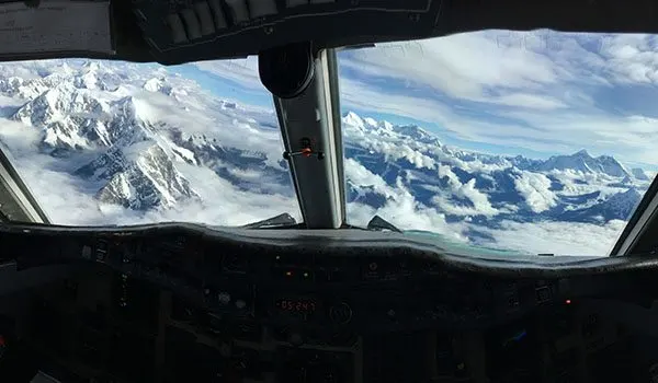 Flying over Everest