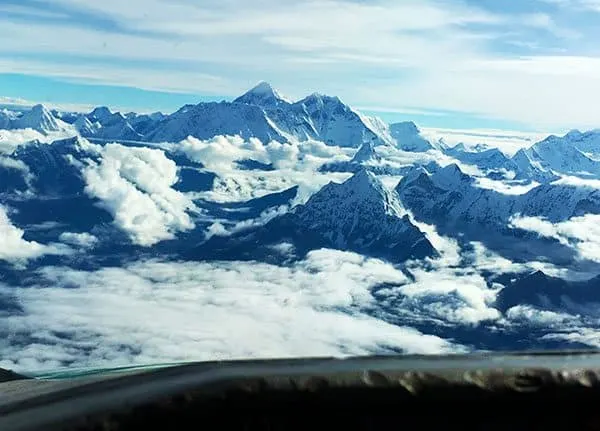 Mt Everest from cockpit