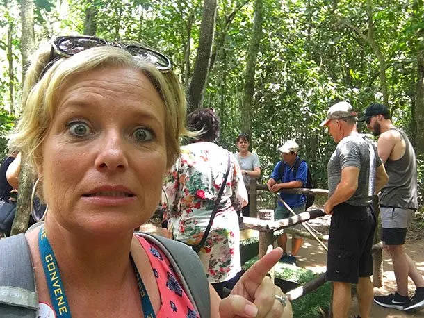 Megan Singleton at Cu Chi Tunnels