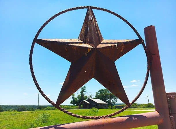 Lone star in iron