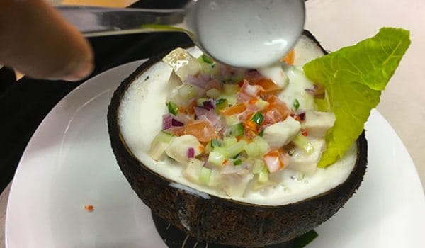 Kokoda in coconut shell
