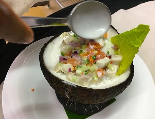 Kokoda in coconut shell