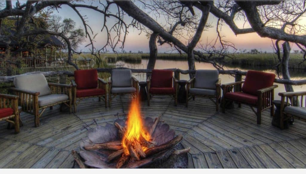 Camp fire at Xakanaxa