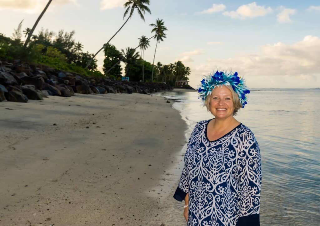 Me on beach in Rarotonga