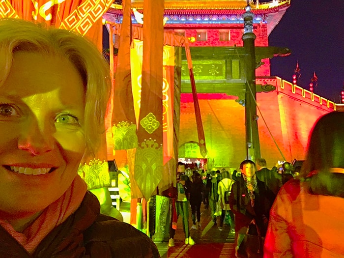 Megan at closing night ceremony in Xian
