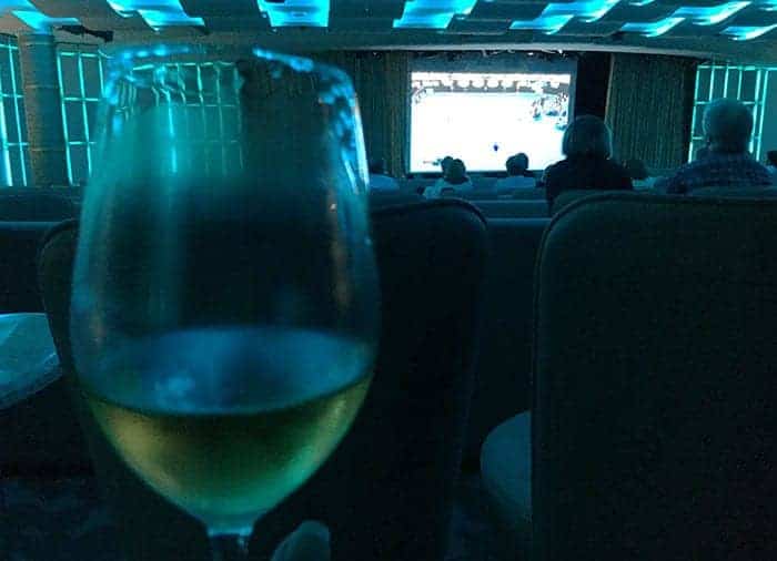 Live TV in the theatre on Silver Muse