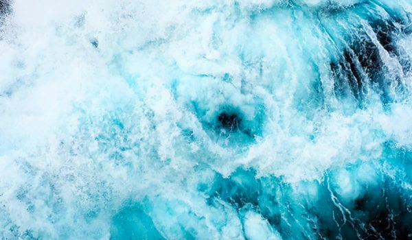 Tasman sea frothy waves