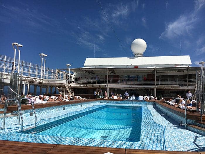 Dining on the pool deck
