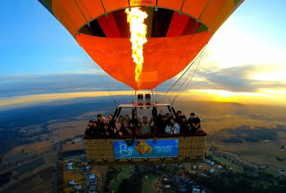 Hot air balloon ride over Hunter Valley