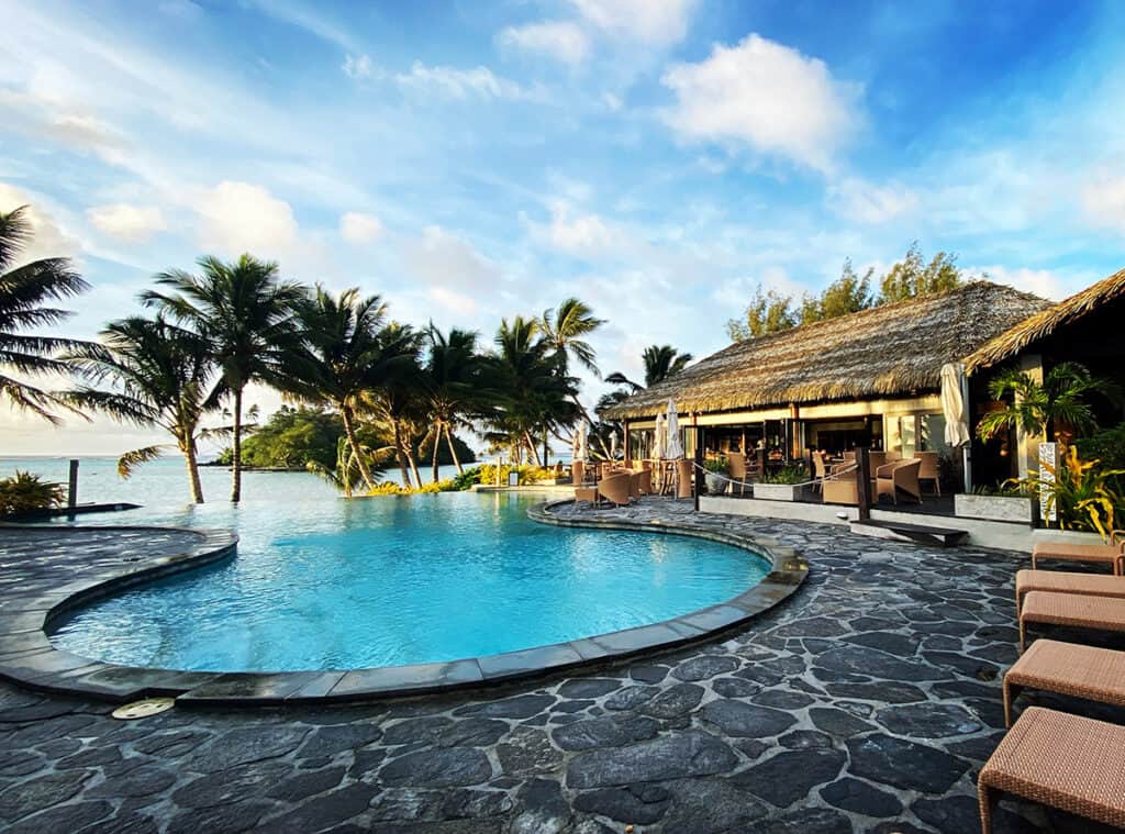 Hotel pool in Rarotonga