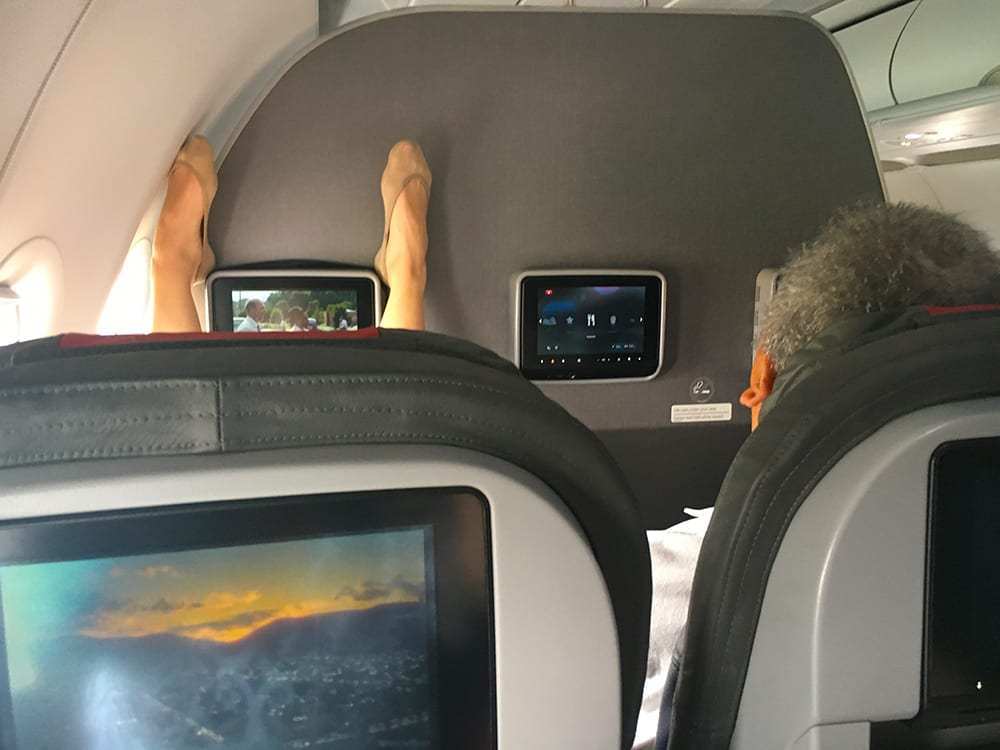 Feet on a plane