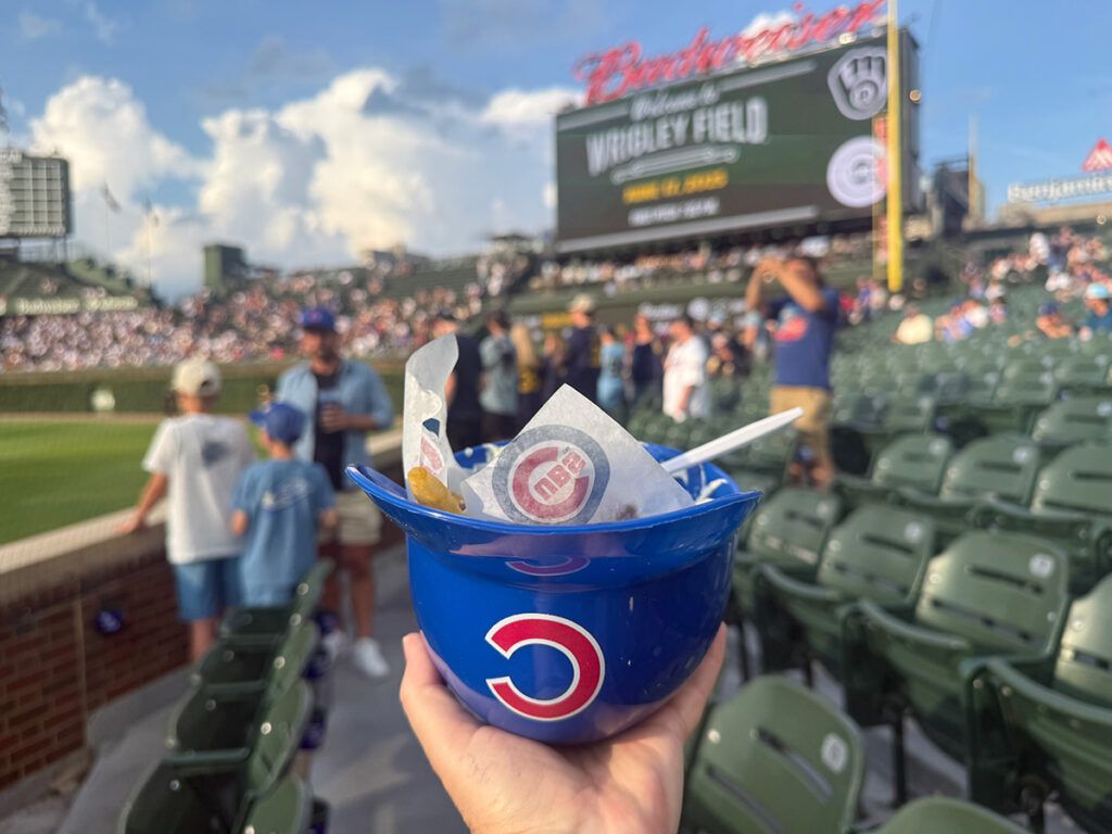 Helmet fries at Cubs game