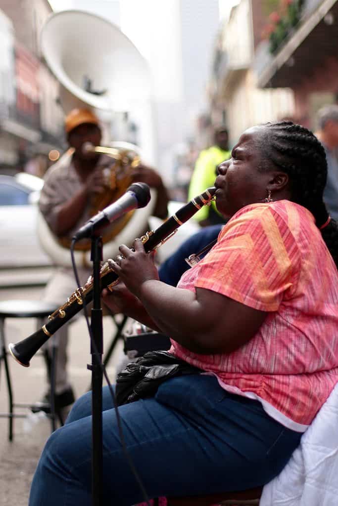 Doreen on clarinet in New Orleans