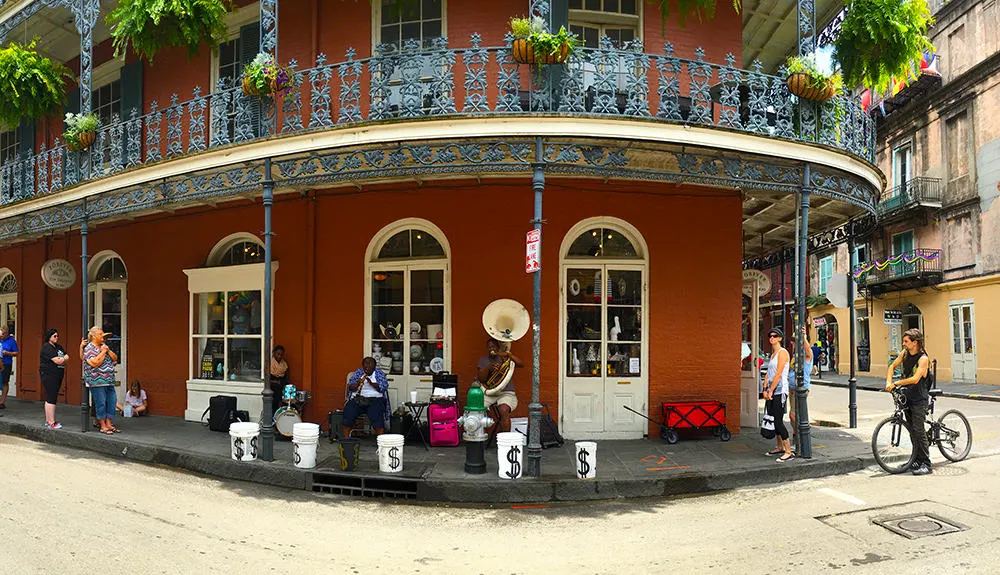 street corner musicians in the French Quarter