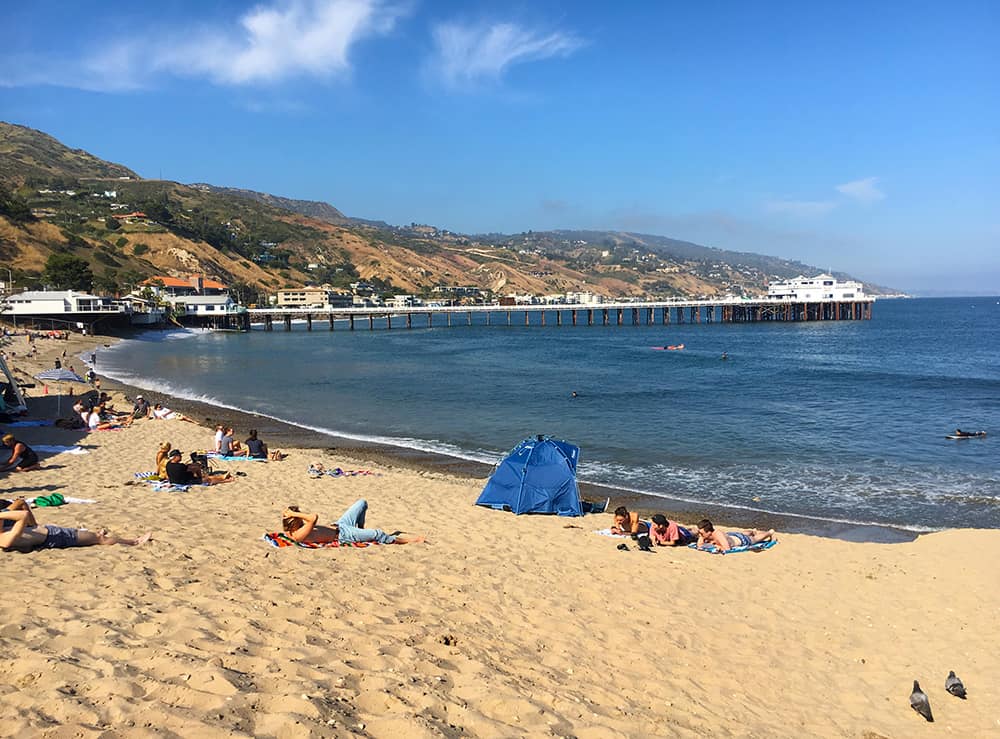 Surfing and sunning in Malibu