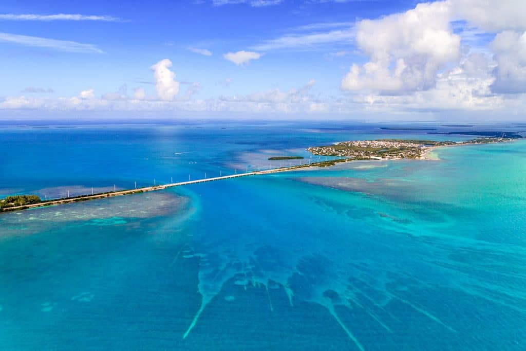 Miles of bridges linking the "overseas highway"