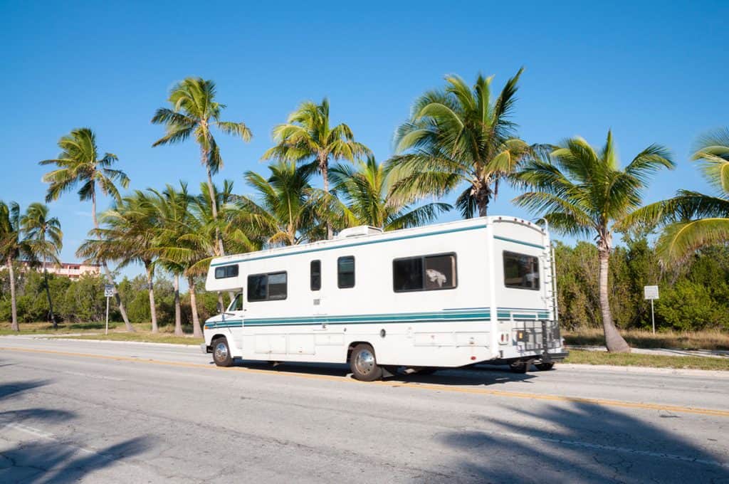 RV driving in Florida Keys