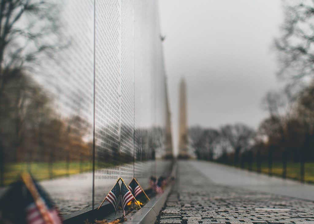 The Vietnam War Memorial wall