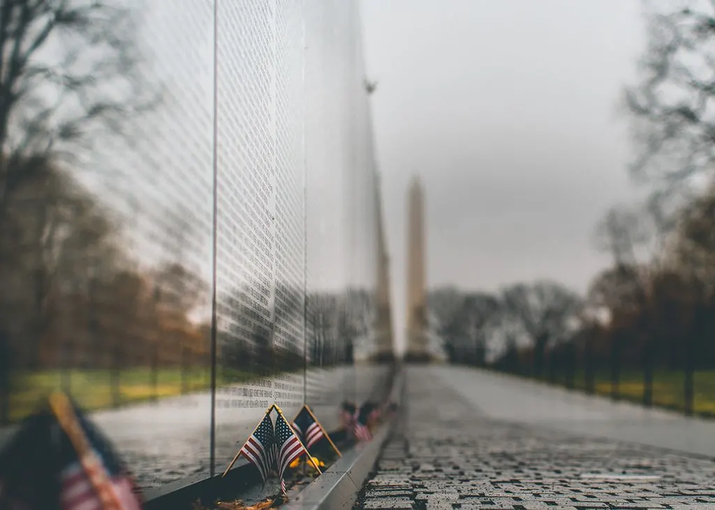 The Vietnam War Memorial wall