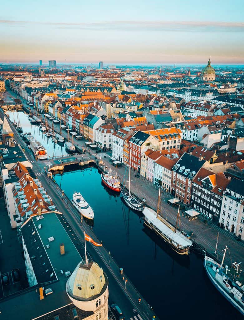 aerial shot of Copenhagen