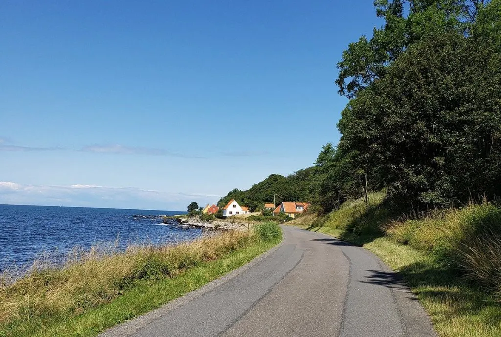 Driving by the sea in Denmark