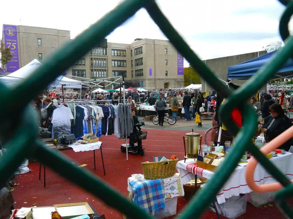 Brooklyn Flea through the fence
