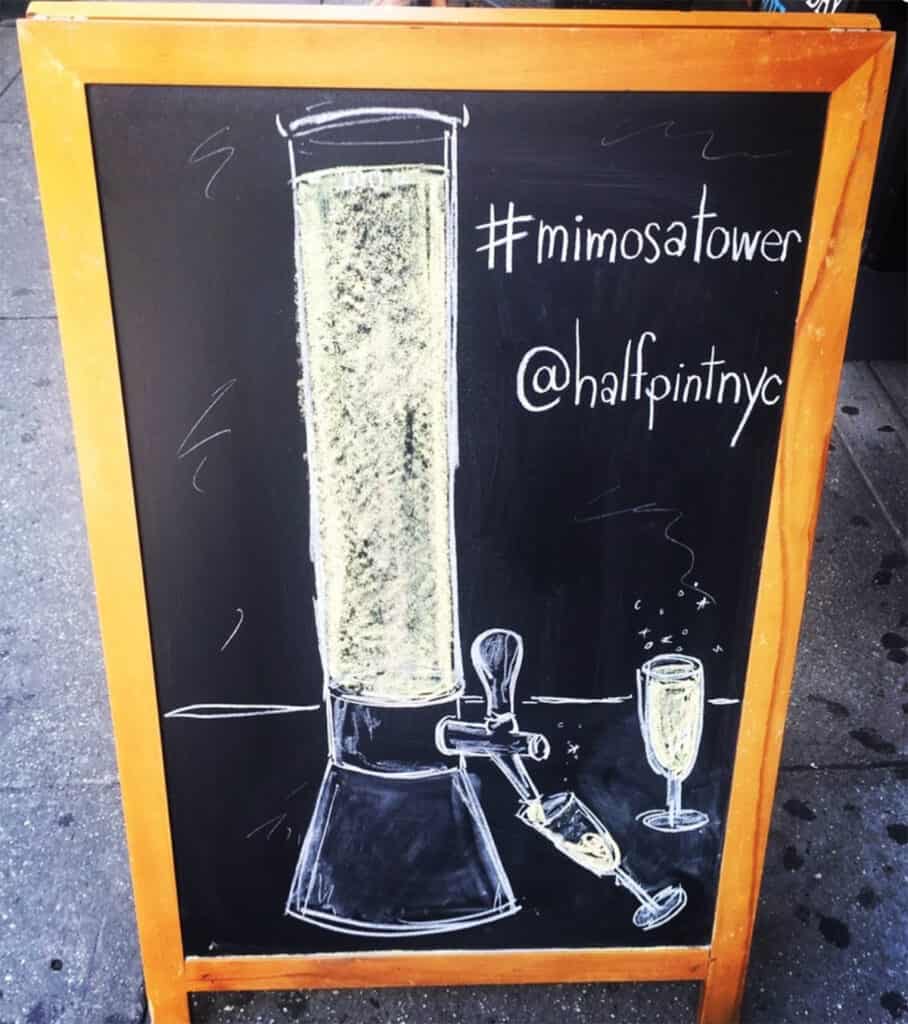 The famous Mimosa Tower at Half Pint NYC