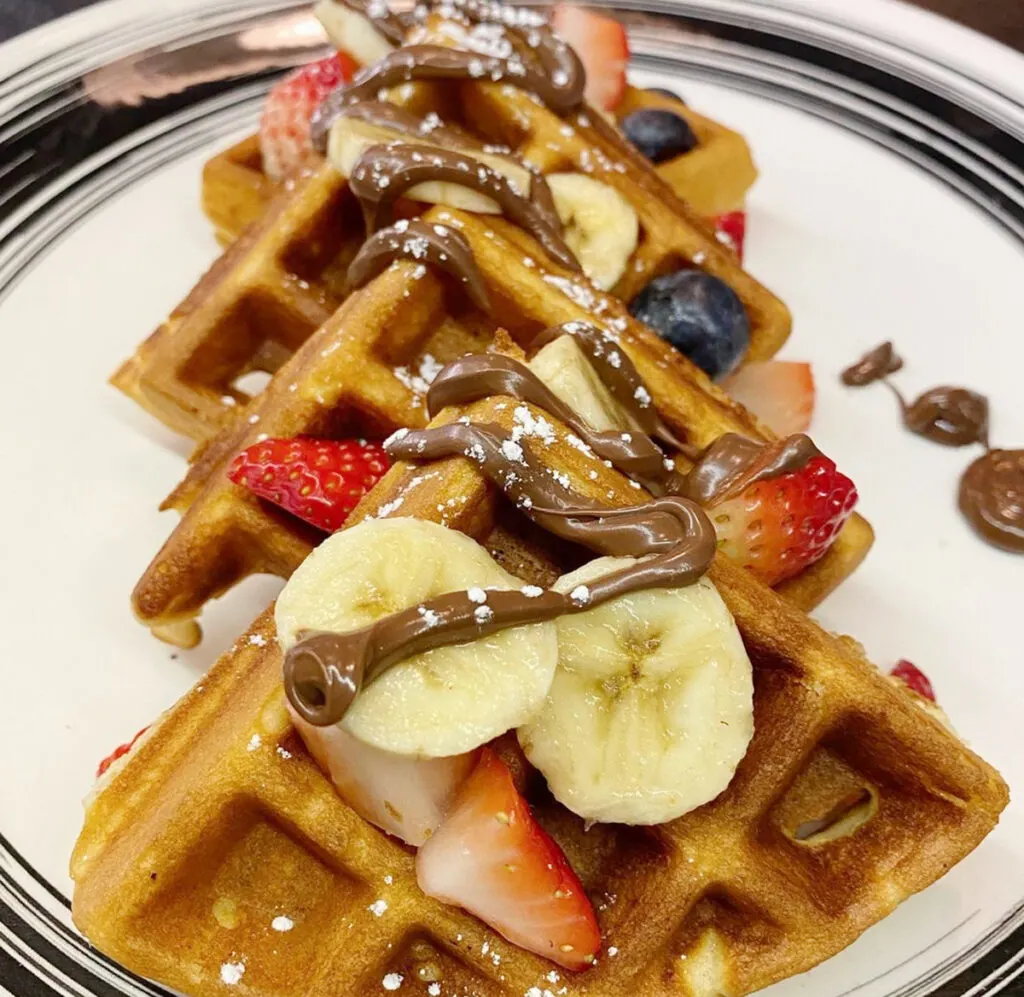 Nutella waffles on the menu