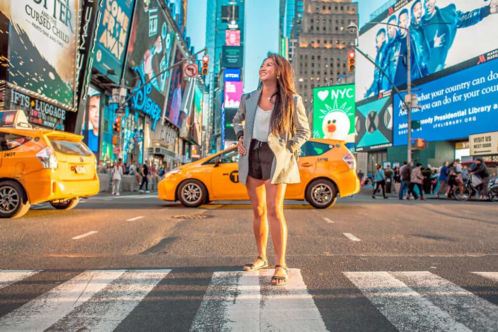 Girl walking in NYC