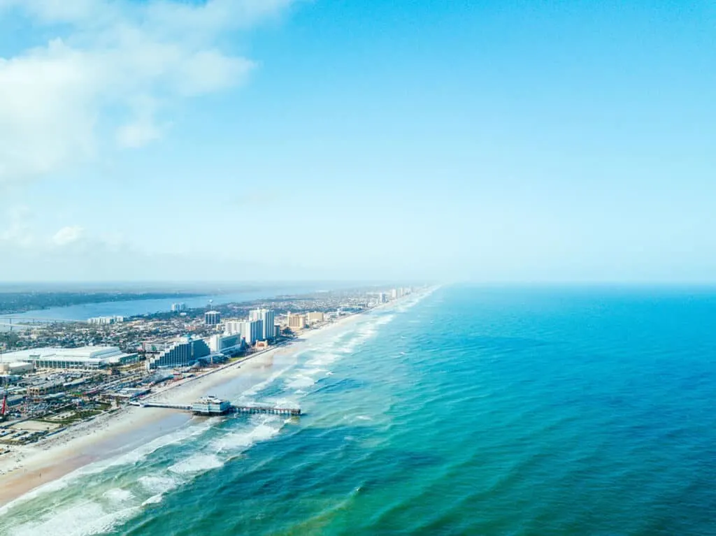 Aerial view of Daytona Beach, FL