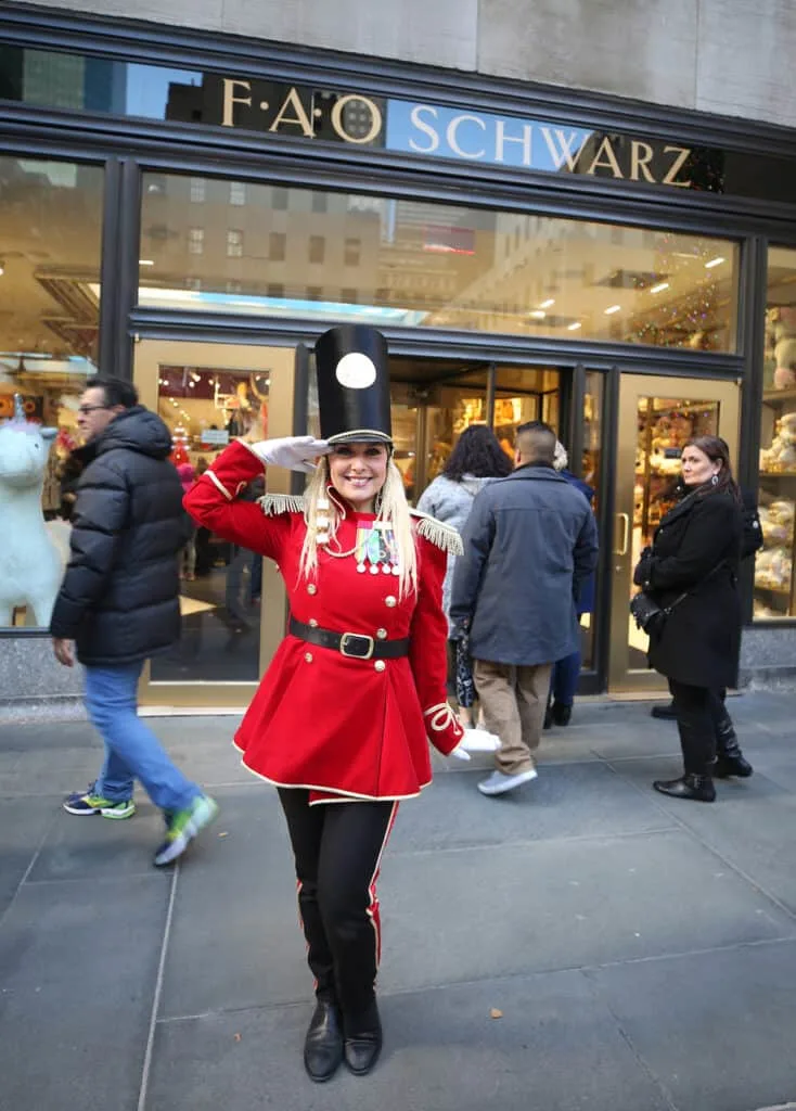 A toy soldier outside FAO Schwarz