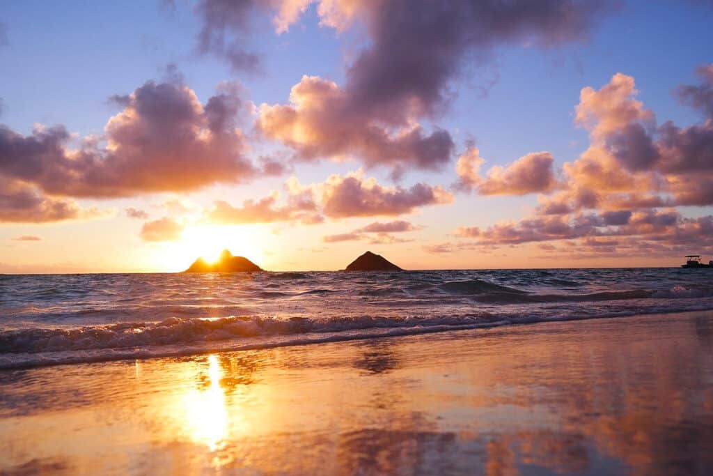 Sunset over Kailua Beach, Hawaii