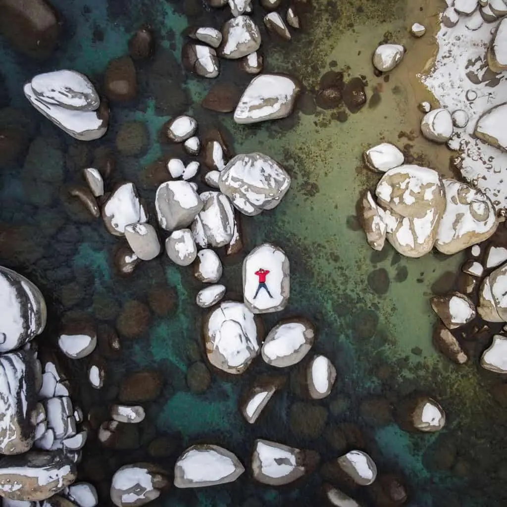 Snow on the ground at Lake Tahoe