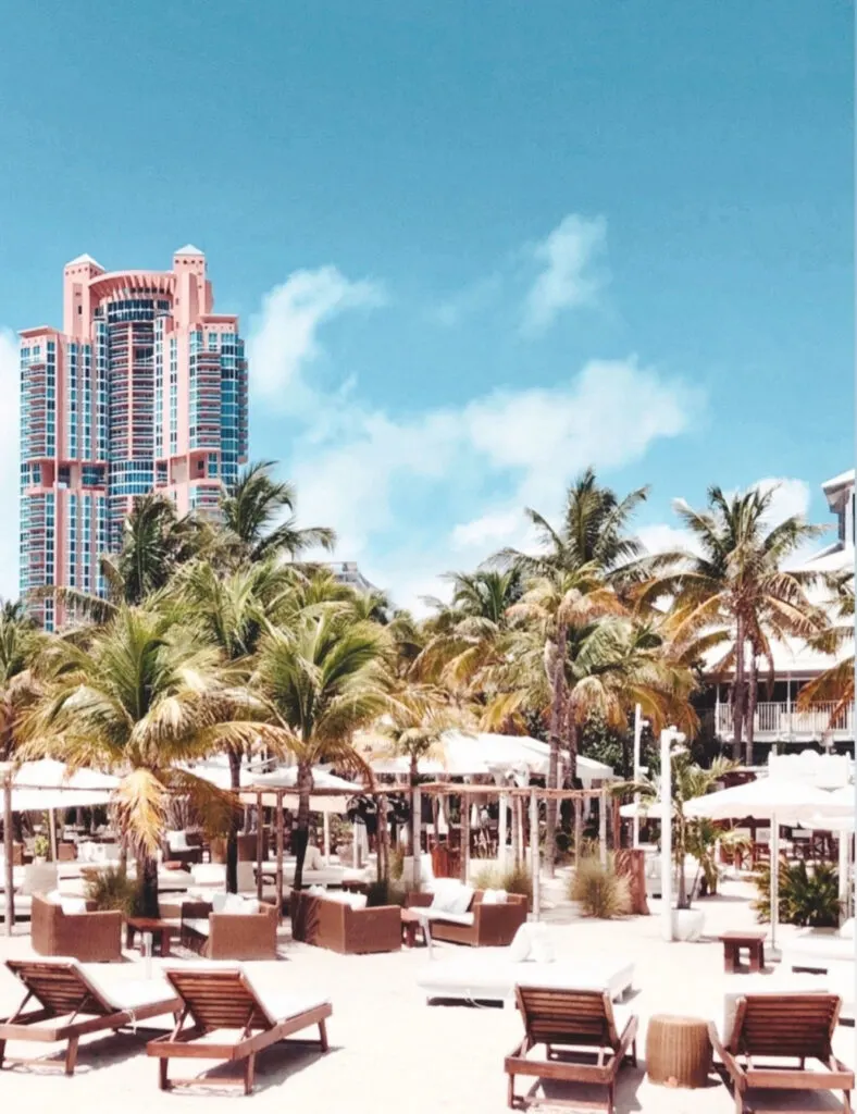 Loungers at Nikki Beach Miami