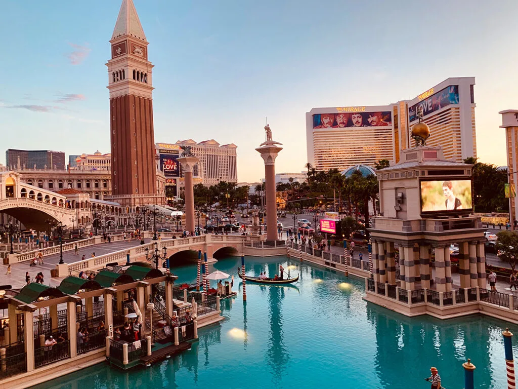 The gondolas of the Venetian Hotel