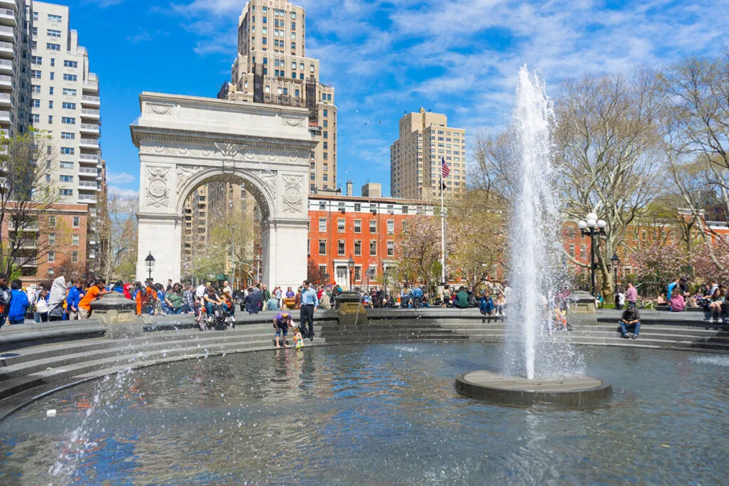 Cooling off in Washington Square