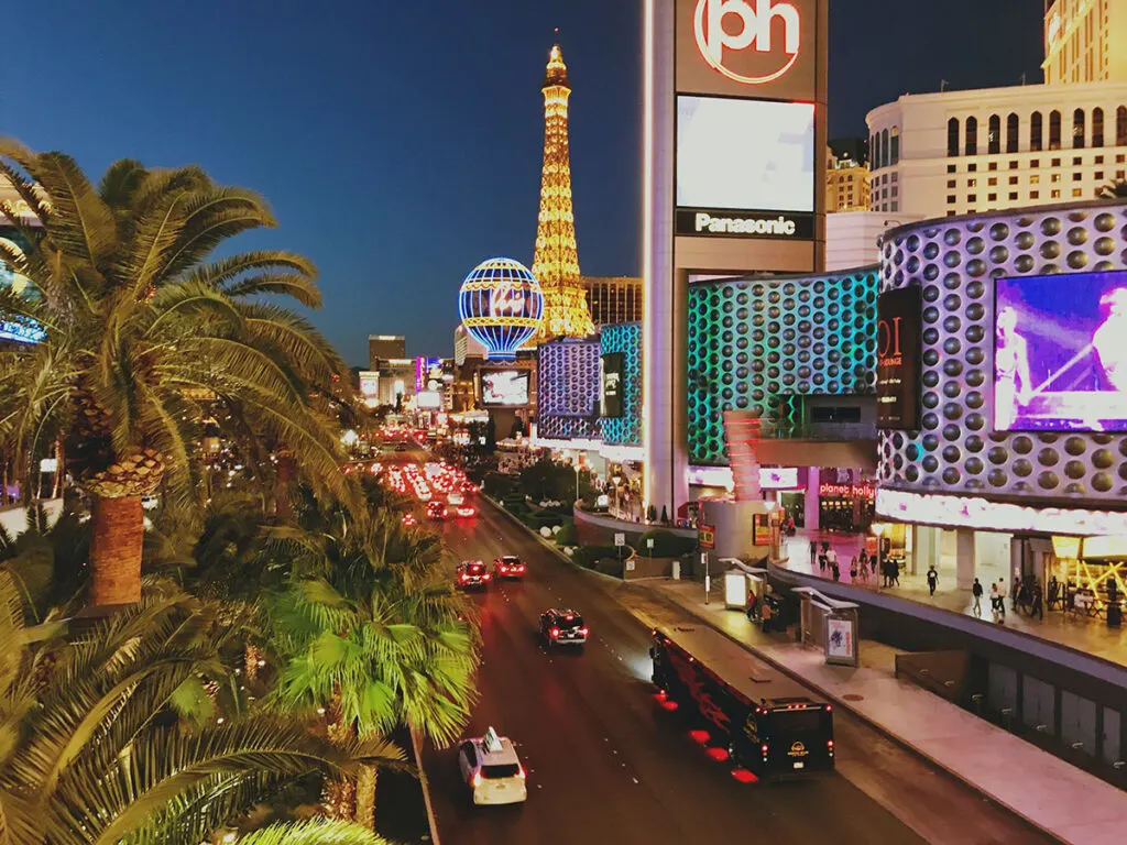 Exterior of Louis Vuitton storefront at the Crystals Shops in Las Vegas City  Center. Stock Photo