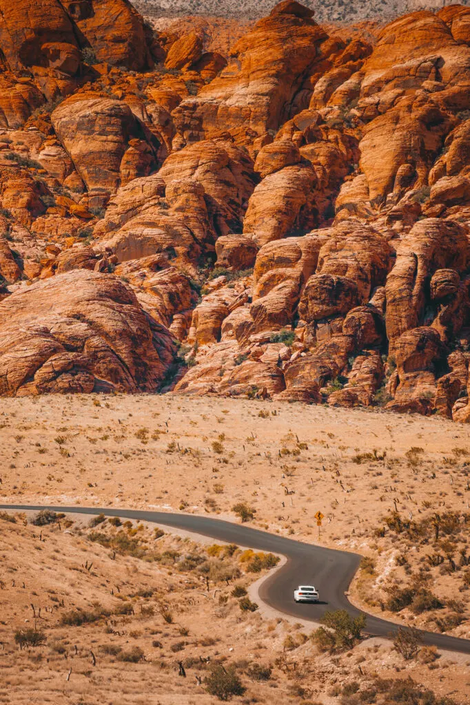 Car on road to Red Rock Canyon