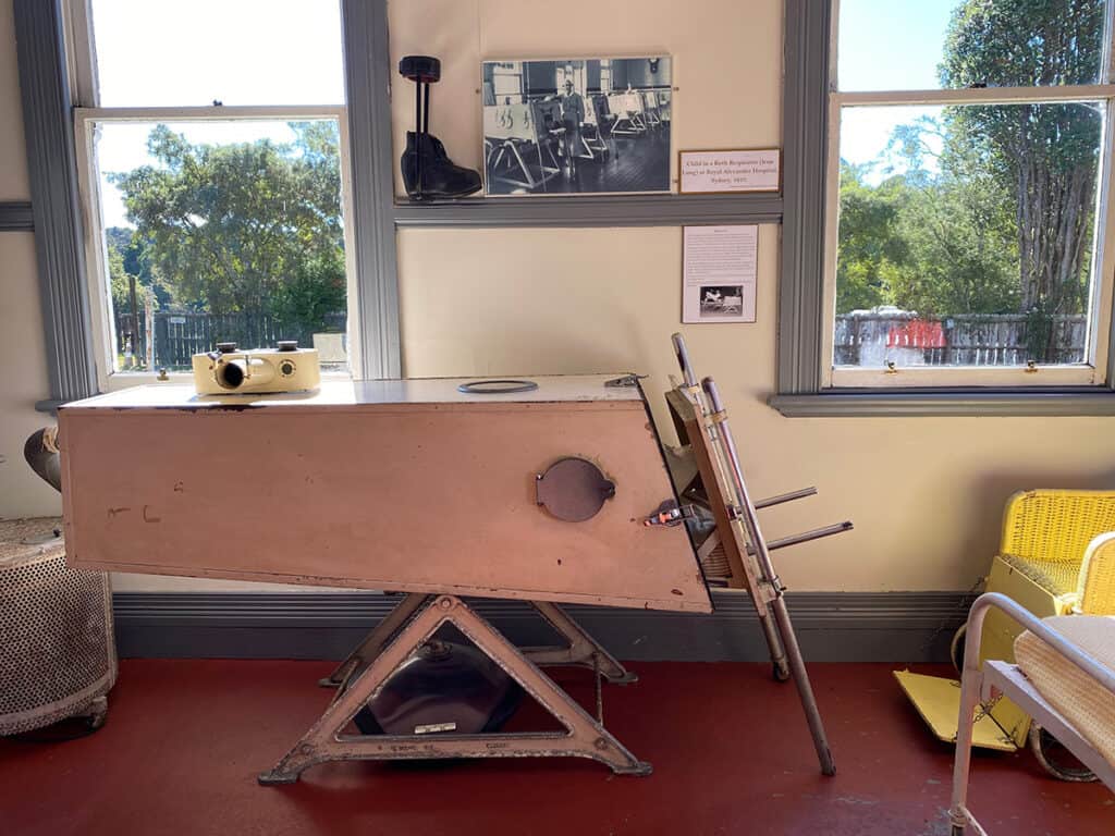 An iron lung in Shantytown hospital