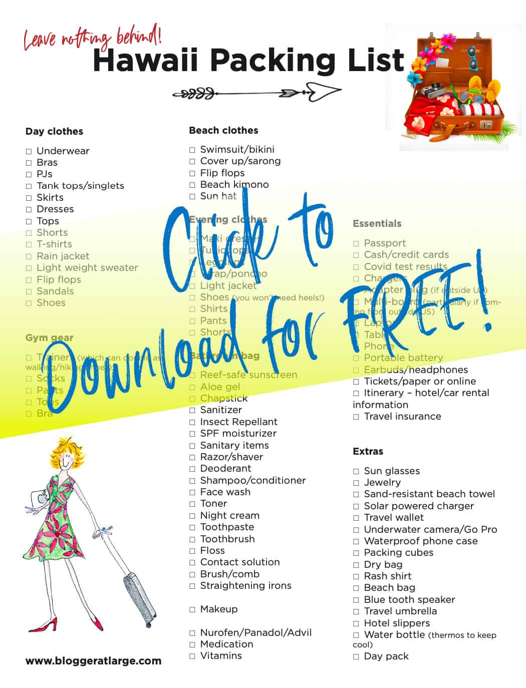 downloadable hawaii packing list blogger at large