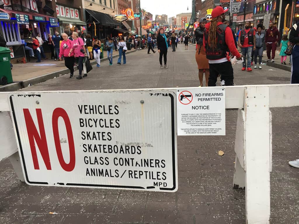 No guns allowed on Beale Street!