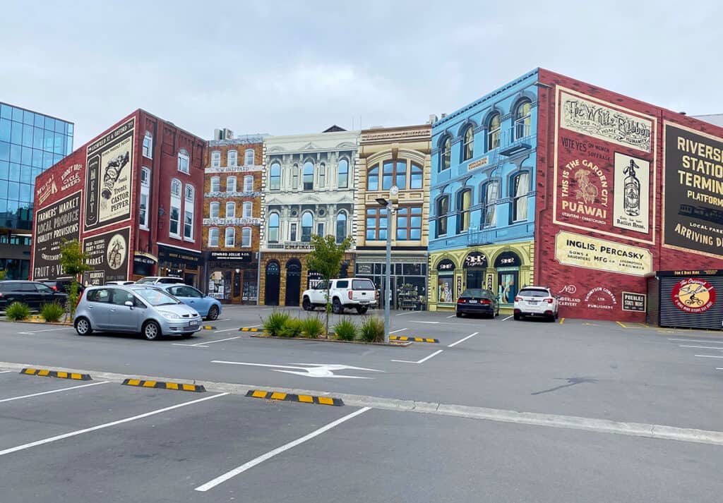 Riverside Market wall mural in Christchurch