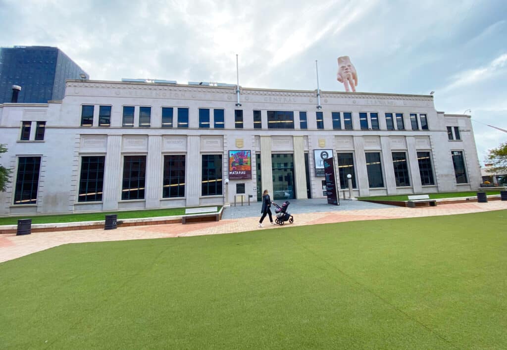 City Gallery Wellington with "thing" on the roof